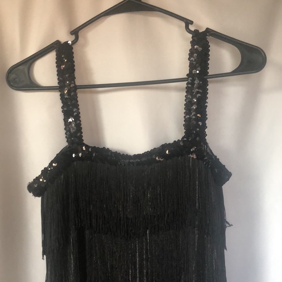 Black Flapper mini dress by Costume USA by Amscan. Size 6-8. Halloween Ready!! - Picture 7 of 12